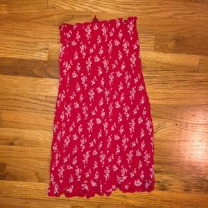 Reformation red flower strapless minidress
